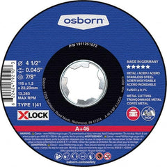 Osborn - 4-1/2 x 0.045, 7/8" Hole 46 Grit Aluminum Oxide Cutoff Wheel - All Tool & Supply