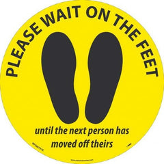 NMC - "Please Wait on the Feet Until the Next Person Has Moved Off Theirs" Adhesive-Backed Floor Sign - All Tool & Supply