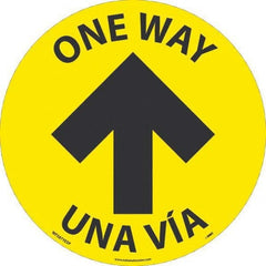 One Way Round, Black on Yellow, Use for Security & Admittance