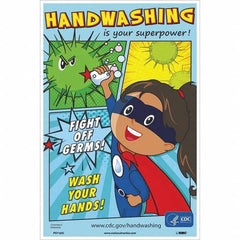 NMC - "Fight Off Germs! Wash Your Hands!", 18" High x 12" Wide, Vinyl Safety Sign - All Tool & Supply