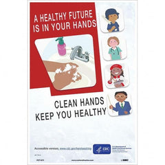 NMC - "Clean Hands Keep You Healthy", 18" High x 12" Wide, Vinyl Safety Sign - All Tool & Supply