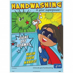 NMC - "Fight Off Germs! Wash Your Hands!", 24" High x 18" Wide, Paper Safety Sign - All Tool & Supply