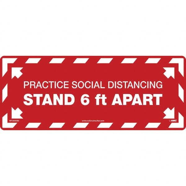 NMC - "Please Practice Social Distancing" Adhesive-Backed Floor Sign - All Tool & Supply