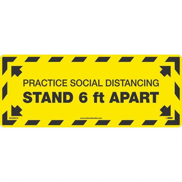 NMC - "Please Practice Social Distancing" Adhesive-Backed Floor Sign - All Tool & Supply