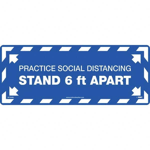 NMC - "Please Practice Social Distancing" Adhesive-Backed Floor Sign - All Tool & Supply