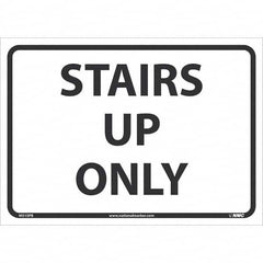 NMC - "Stairs Up Only", 10" High x 14" Wide, Pressure-Sensitive Vinyl Safety Sign - All Tool & Supply