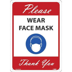 NMC - "Please Wear Face Mask Thank You", 14" High x 10" Wide, Aluminum Safety Sign - All Tool & Supply