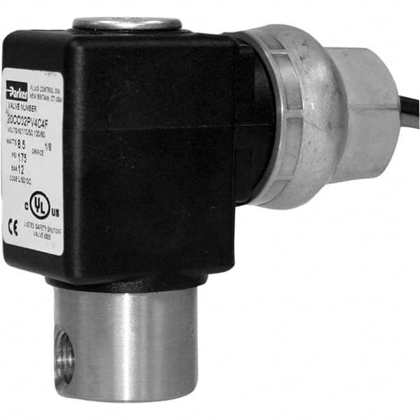 Parker - 24 VDC 1/8" NPT Port Stainless Steel Two-Way Direct Acting Solenoid Valve - All Tool & Supply