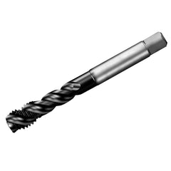 Spiral Flute Tap: M25 x 1.50, DIN 374, 4 Flute, Semi-Bottoming, 6HX Class of Fit, High Speed Steel-E-PM, TiAlN Finish Right Hand Flute, Right Hand Thread, Series T300