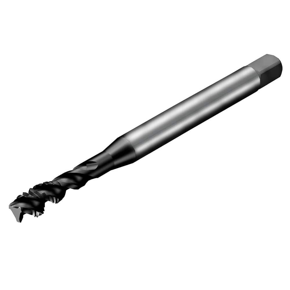 Sandvik Coromant - Spiral Flute Taps; Thread Size (mm): M4x0.70 ; Chamfer: Semi-Bottoming ; Class of Fit: 6HX ; Number of Flutes: 3 ; Material: HSS-E-PM ; Finish/Coating: TiAlN - Exact Industrial Supply