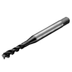 Sandvik Coromant - Spiral Flute Taps; Thread Size (Inch): #10-32 ; Chamfer: Semi-Bottoming ; Class of Fit: 2BX ; Number of Flutes: 3 ; Material: HSS-E-PM ; Finish/Coating: TiAlN - Exact Industrial Supply