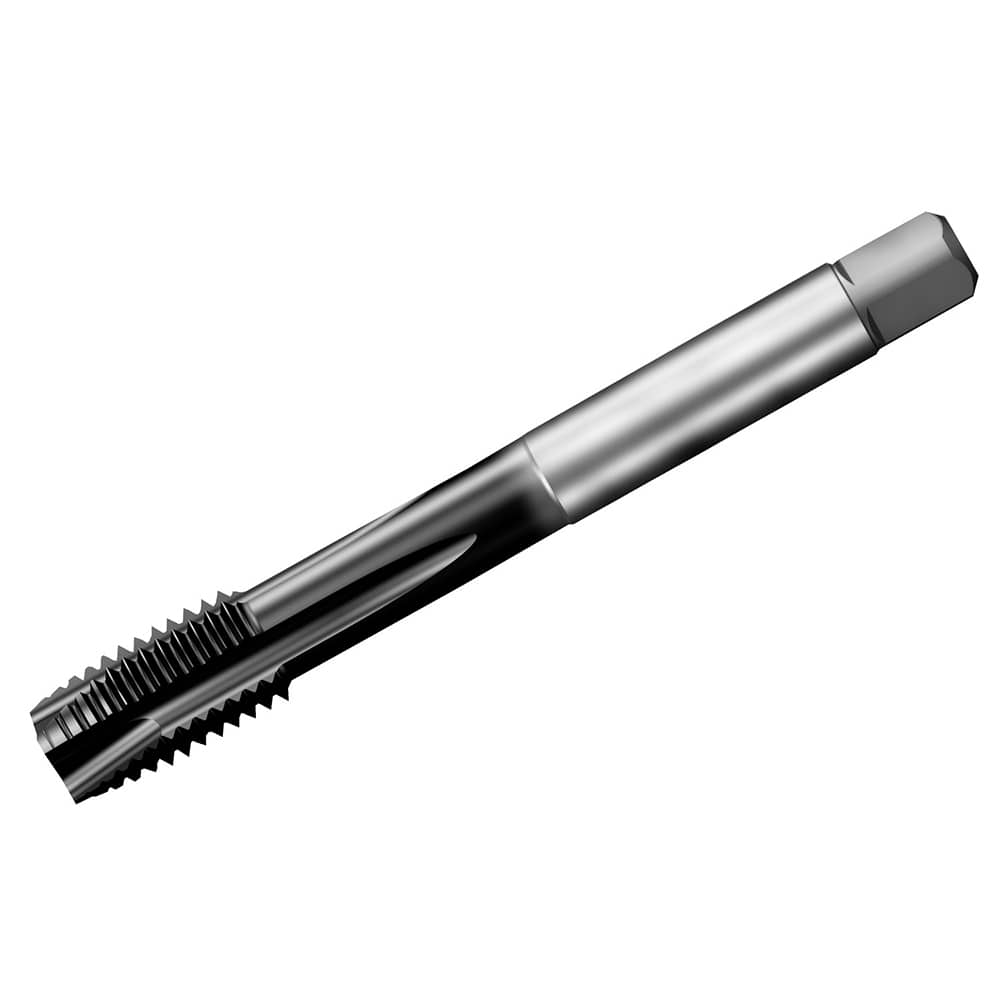 Spiral Point Tap: M12 x 1.25, JIS B 4436, 4 Flutes, Plug, 6HX, HSS-E-PM, TiAlN Finish 21 mm Thread Length, 80 mm OAL, Right Hand, Series T200