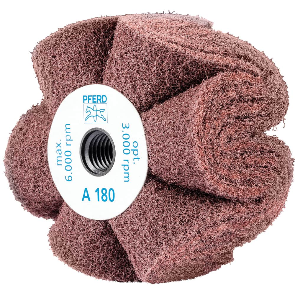 PFERD - Unmounted Flap Wheels; Abrasive Type: Non-Woven ; Outside Diameter (Inch): 4 ; Face Width (Inch): 2 ; Center Hole Thread Size: 5/8-11 ; Abrasive Material: Aluminum Oxide ; Grit: 180 - Exact Industrial Supply