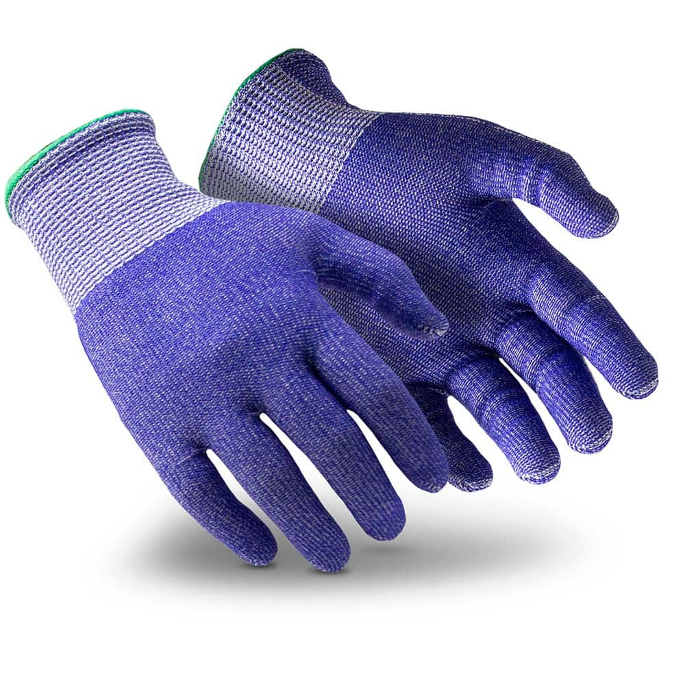 Cut, Puncture & Abrasive-Resistant Gloves: Size XS, ANSI Cut A4, ANSI Puncture 0, HPPE Blue, 5″ OAL, HPPE Blend Lined, HPPE Back, FDA Approved, ANSI Abrasion 0