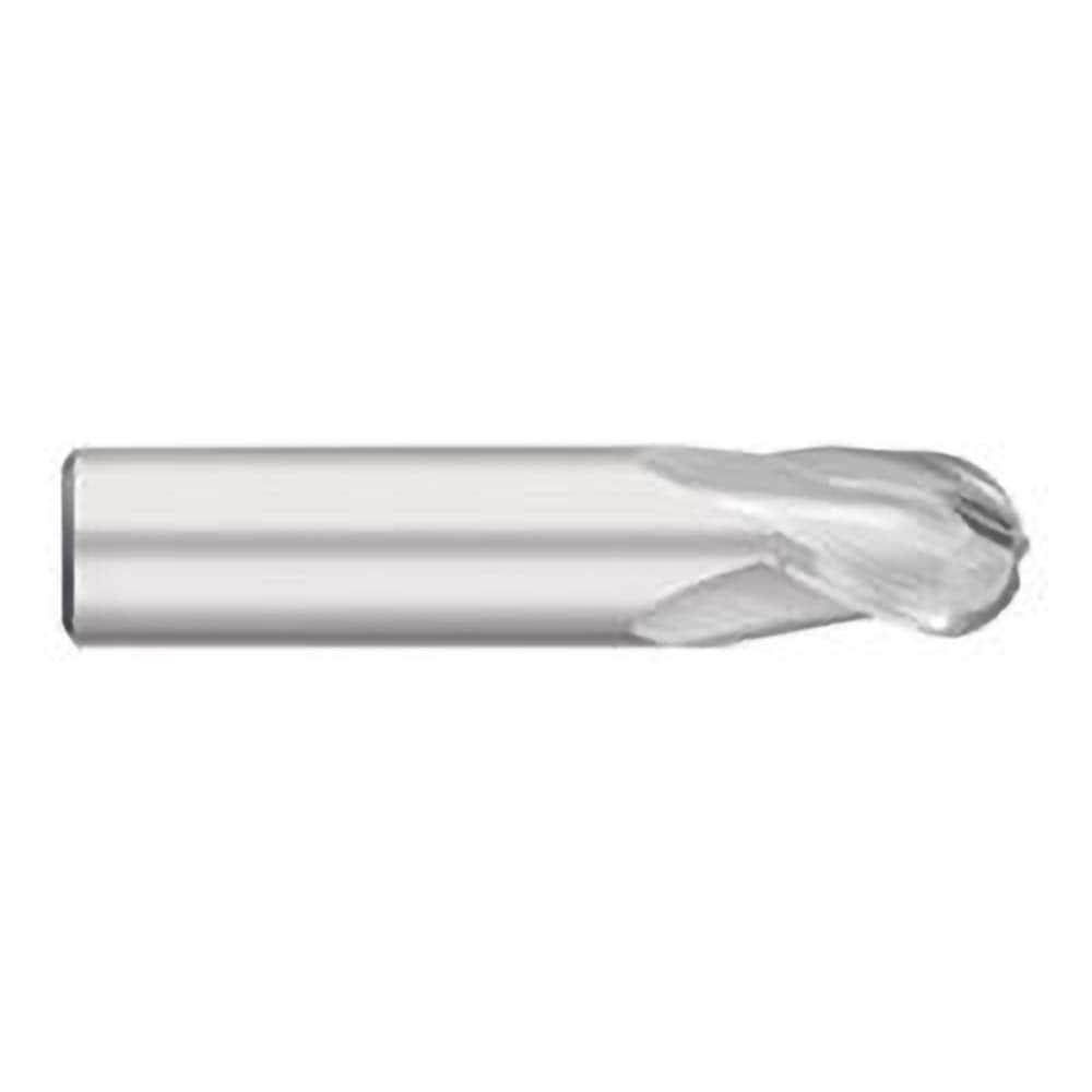 Ball End Mill: 0.625″ Dia, 0.75″ LOC, 3 Flute, Solid Carbide 3″ OAL, 5/8″ Shank Dia, 30 ° Helix, Uncoated, Single End