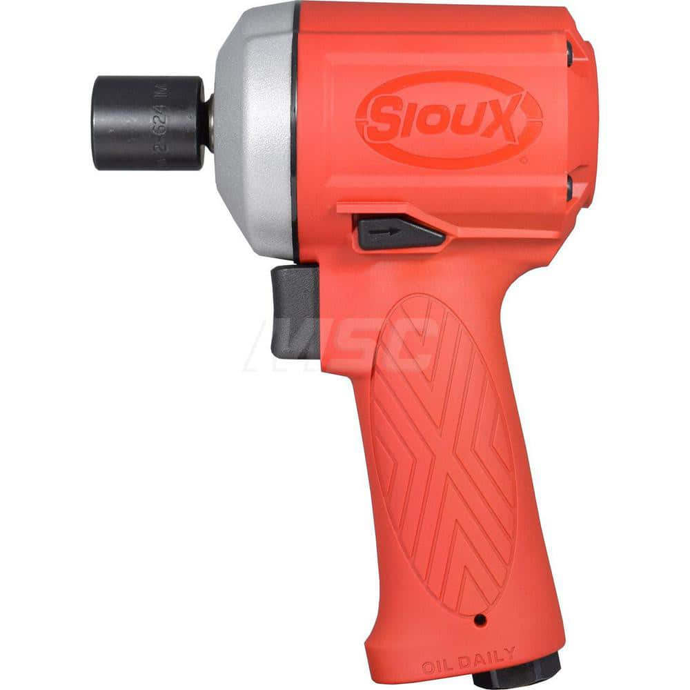 Air Impact Wrench: 3/8″ Drive, 7,500 RPM, 425 ft/lb 1/4″ Inlet, 23 CFM, 1,400 BPM, Pistol Grip, Handle Exhaust