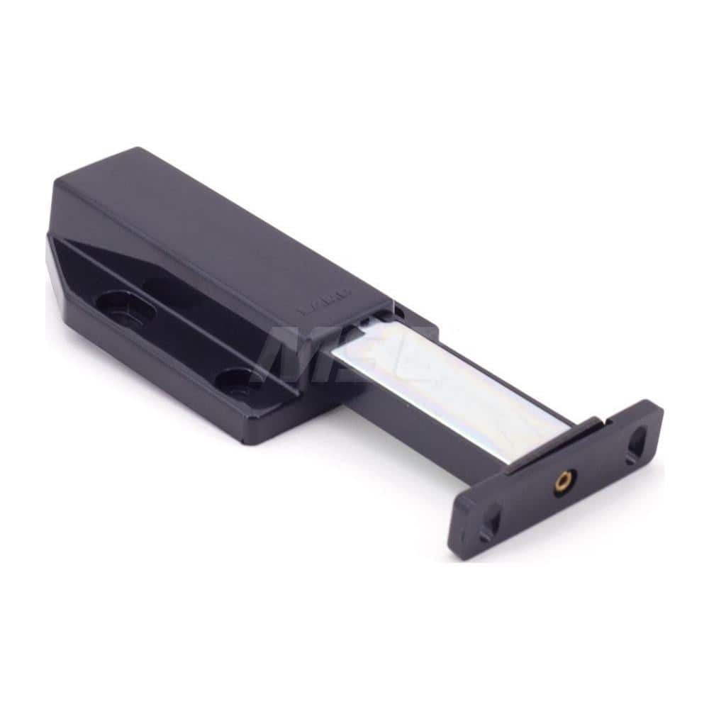 Catches; Type: Long Stroke Magnetic Touch Latch; Length (mm): 70.00; Height (mm): 17.0000; Width (mm): 46.00; Finish/Coating: Black; Strike Length: 46.00; Strike Width: 12.00; Magnetic Force: 5.3; Minimum Order Quantity: ABS; Material: ABS; Strike Width: