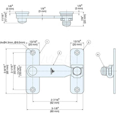 Latches; Type: Bar Latch; Length (mm): 80.00; Width (mm): 65.00; Height (mm): 22.0000; Finish/Coating: Polished; Distance Between Mounting Hole Centers: 53; Series: BLT; Minimum Order Quantity: 304 Stainless Steel; Material: 304 Stainless Steel; Descripti