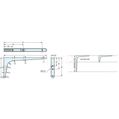 Brackets; Type: Compact Bracket; Length (mm): 318.00; Width (mm): 23.00; Height (mm): 159.0000; Load Capacity (Lb.): 55.000; Finish/Coating: White; Minimum Order Quantity: Steel; Material: Steel