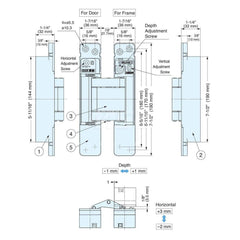 Adjustable Concealed Door Hinge: Zinc Alloy & Stainless Steel, Polished Brass Finish