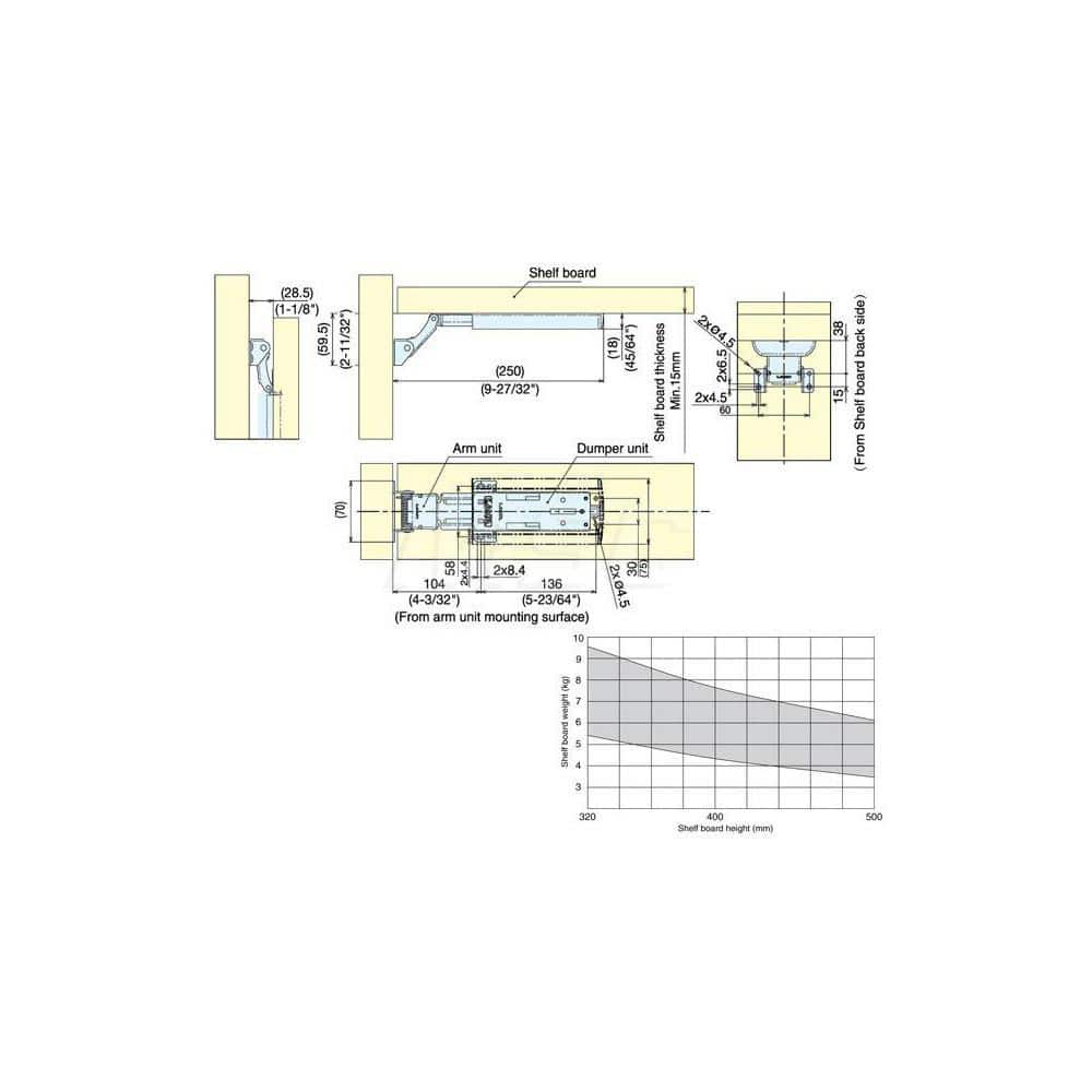 Brackets; Type: Damper; Length (mm): 250.00; Width (mm): 75.00; Height (mm): 59.5000; Finish/Coating: Gray; Chrome; Zinc; Minimum Order Quantity: ABS; Steel; POM; Material: ABS; Steel; POM