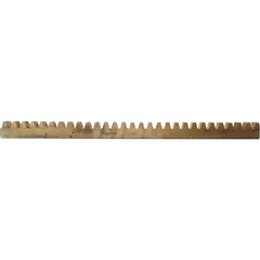 12mm Face Width 4' Long Brass Gear Rack 0.8 Pitch, 20° Pressure Angle, Square