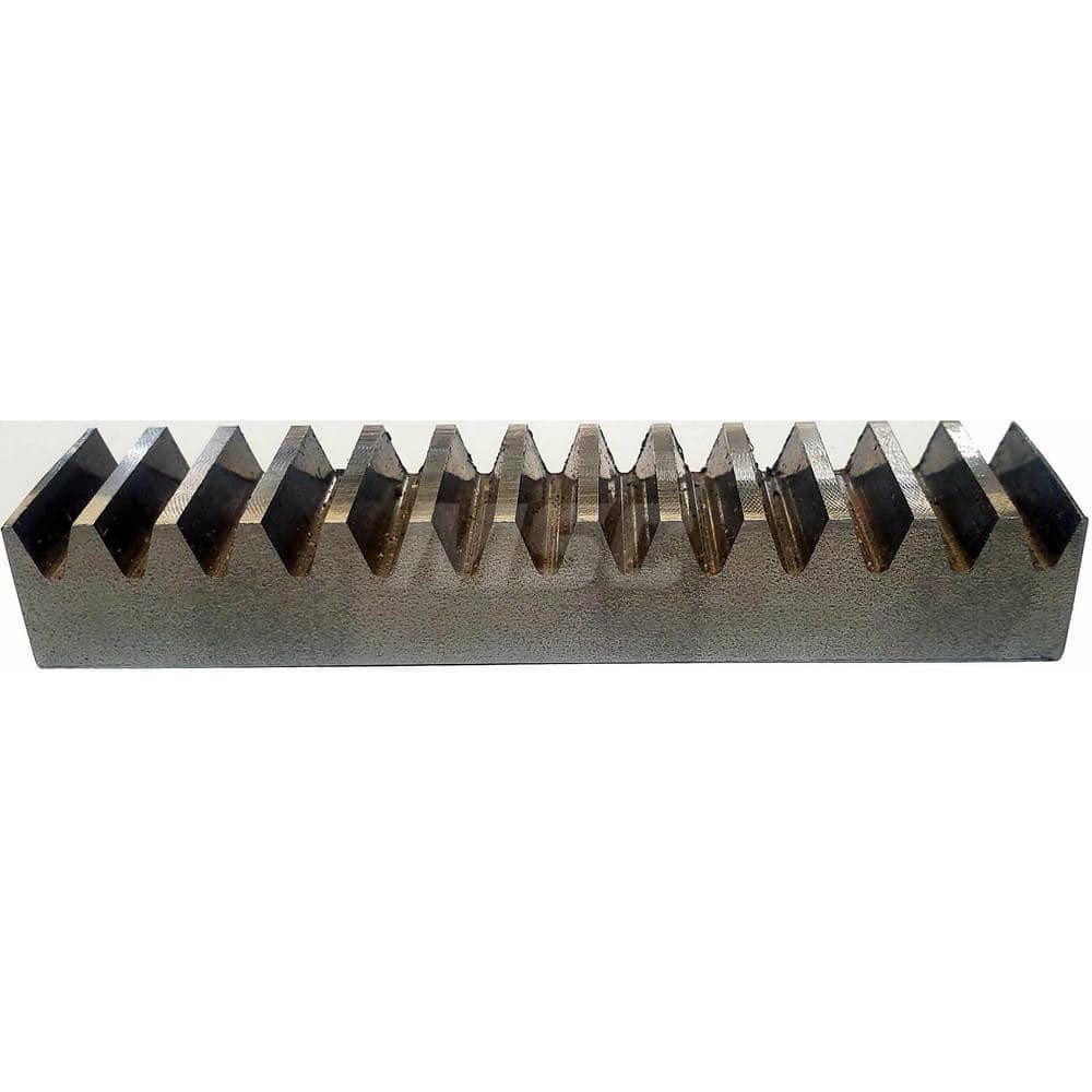 1/8″ Face Width 4' Long 1018/12L14 Steel Gear Rack 96 Pitch, 20° Pressure Angle, Square