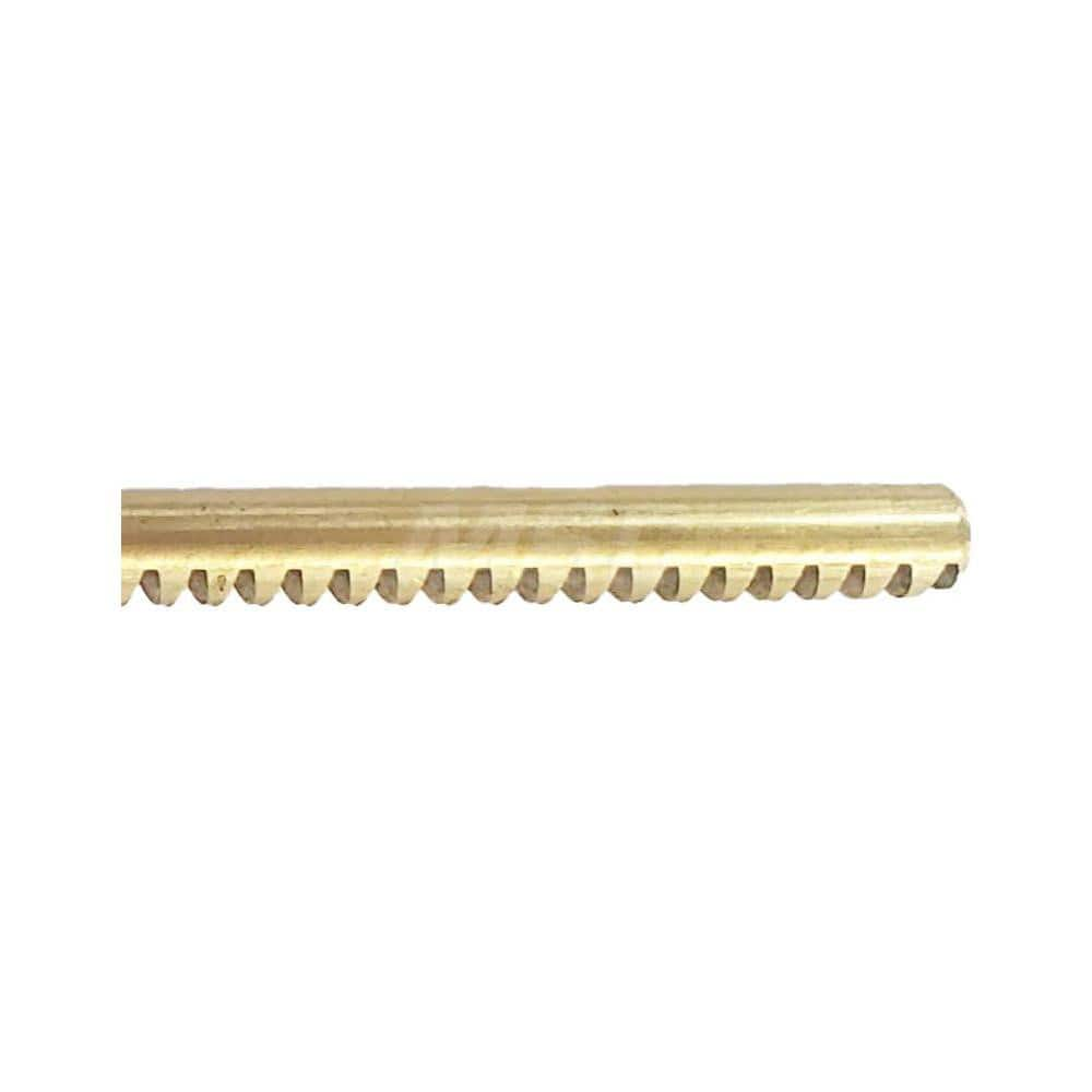 3/8″ Diam 4' Long Brass Gear Rack 16 Pitch, 14.5° Pressure Angle, Round