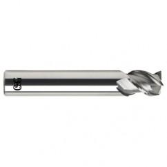 1/4 Dia. x 2-1/2 Overall Length 3-Flute .060 C/R Solid Carbide SE End Mill-Round Shank-Center Cutting-Uncoated - All Tool & Supply