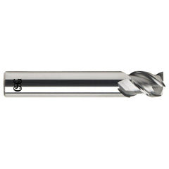 ‎1/8″ Dia. × 1/8″ Shank × 1/4″ DOC × 1-1/2″ OAL, Carbide, Bright, 3 Flute, 30° Helix, Corner Radius, Solid End Mill - All Tool & Supply