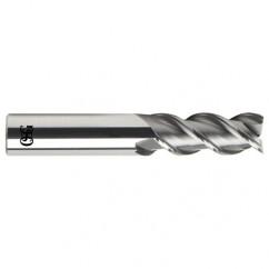 7/16 Dia. x 2-3/4 Overall Length 3-Flute .020 C/R Solid Carbide SE End Mill-Round Shank-Center Cutting-Uncoated - All Tool & Supply