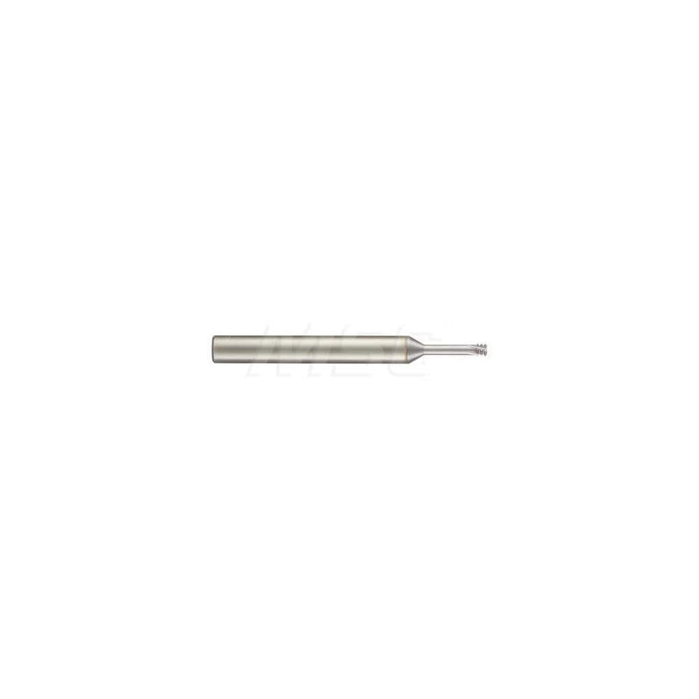 Helical Flute Thread Mill: Internal, 4 Flute, Solid Carbide 0.0945″ Cut Dia, TiCN Coated