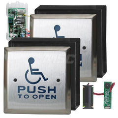 Electromagnet Lock Accessories; Type: Wireless Pushplate Actuator Kit; For Use With: Automatic Door Operators; Indoor or Outdoor Applications; Material: Stainless Steel; Material: Stainless Steel; For Use With: Automatic Door Operators; Indoor or Outdoor