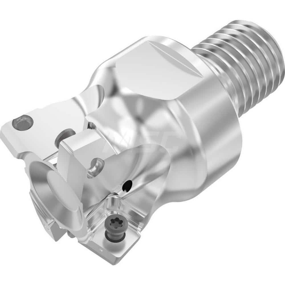 Indexable High-Feed End Mill: 40 mm Cut Dia, 20 mm Modular Shank Uses 4 SPKT Inserts, 1.1″ Max Depth, 40″ OAL, Through Coolant