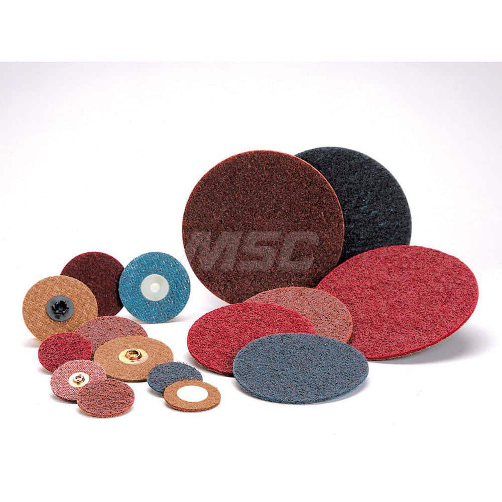 Quick-Change Disc: 3″ Disc Dia, Aluminum Oxide, Non-Woven Brown, Cloth Backed, 18,000 RPM