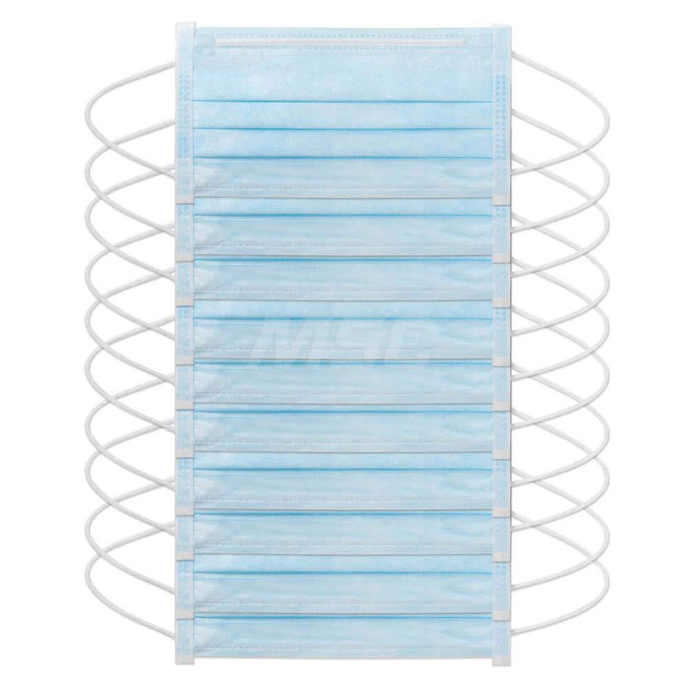 Disposable Pleated Mask: Contains Nose Clip, Blue, Size Universal