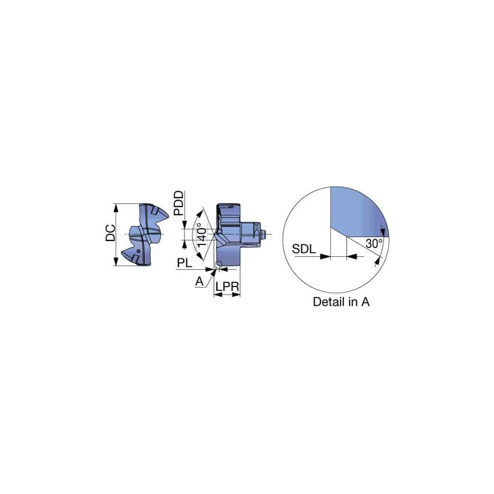 Replaceable Drill Tip:  DMF190 AH9130,  180 &deg N/A TiAlN Finish,  No