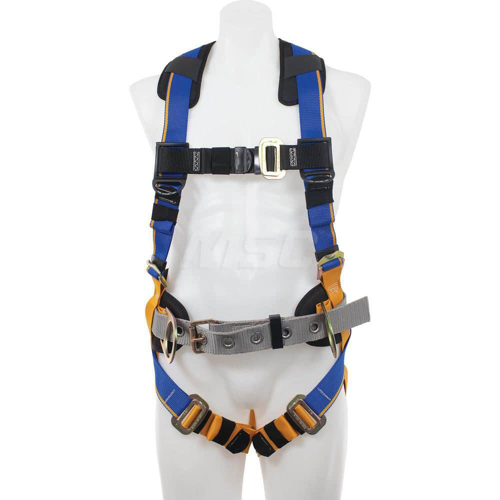 Fall Protection Harnesses: 400 Lb, Back and Side D-Rings Style, Size X-Large, For Construction, Back & Hips