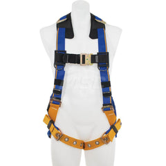 Fall Protection Harnesses: 400 Lb, Back and Side D-Rings Style, Size Small, For Retrieval & Rescue, Back & Shoulder