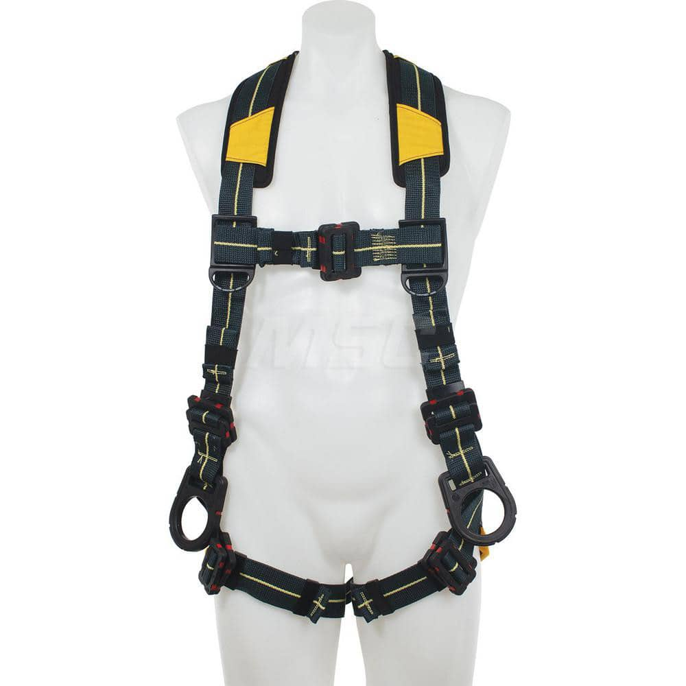 Fall Protection Harnesses: 400 Lb, Back and Side D-Rings Style, Size X-Large, For Positioning, Back & Hips