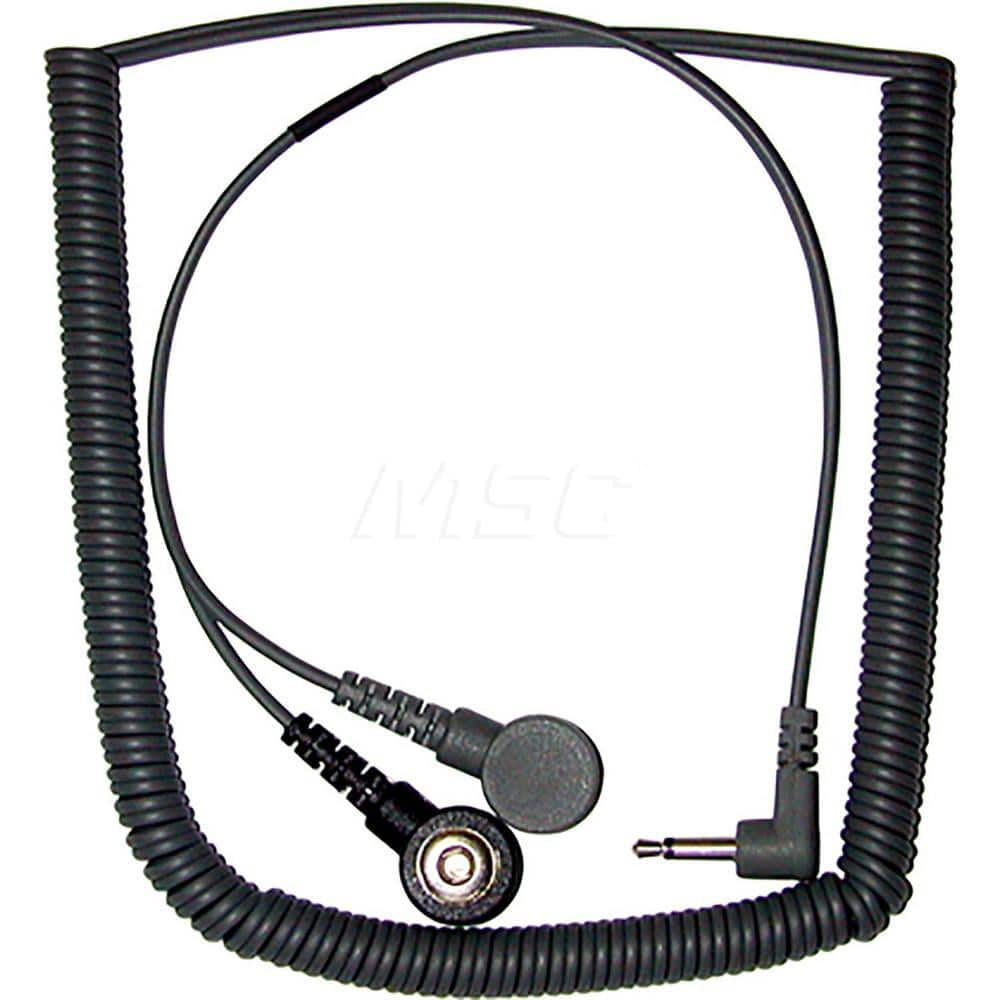 Grounding Cords; Anti-Static Equipment Compatibility: Grounding Cord; Grounding Wrist Strap; Cord Type: Coiled Cord; Number of Conductors: 2; Resistor: Yes; Color: Gray; Cord Length: 12; Number Of Conductors: 2