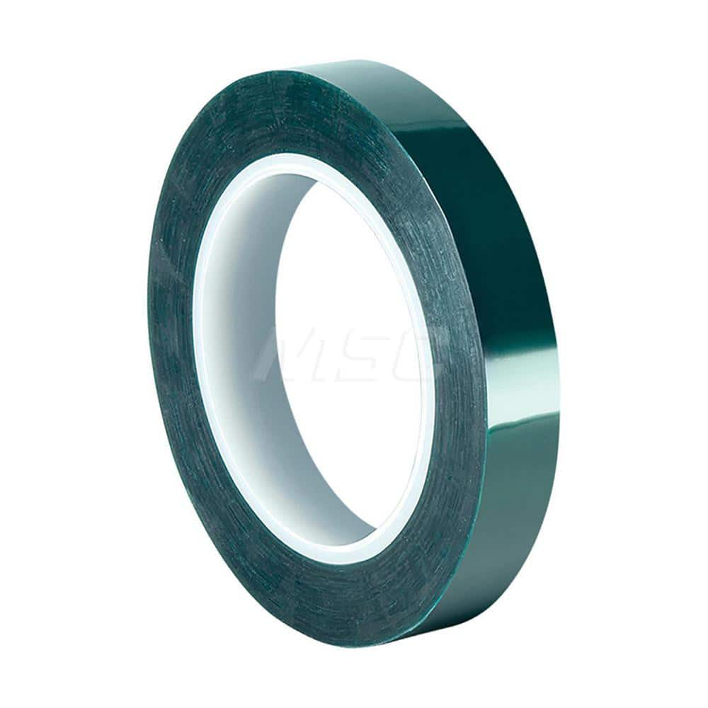 Polyester Film Tape: 1/2″ Wide, 72 yd Long, 3.2 mil Thick 57 Lb/In Tensile Strength, Silicone Adhesive, 400 ° F