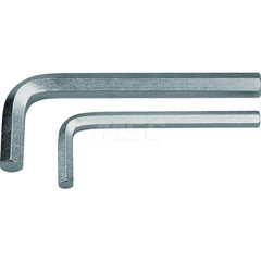 Hex Key: 1.5 mm Hex, Long Arm 46.5 mm OAL, 61CrSiV5 Vanadium Steel