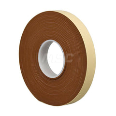 Silicone Sponge Rubber R10470M Foam: 0.0625″ Thick, 3/4″ Wide, Orange & Tan Adhesive Backing