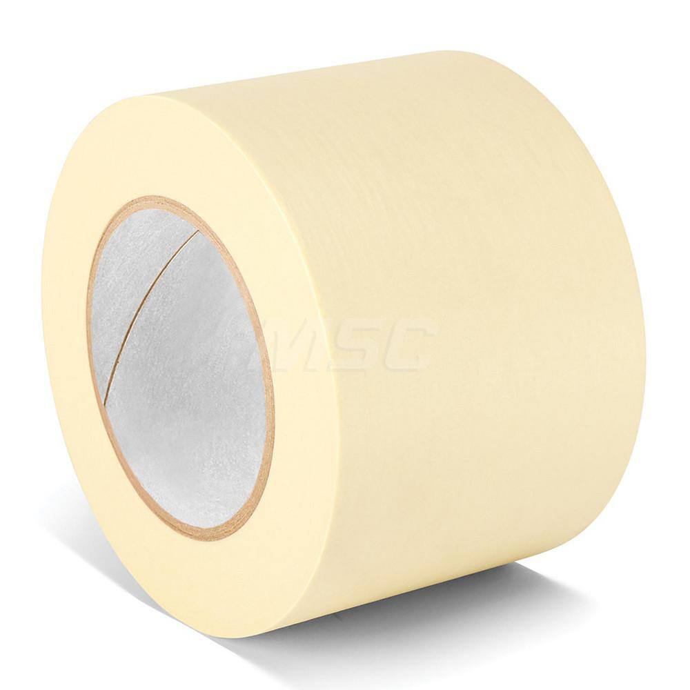 High Temperature Masking Tape: 3″ Wide, 60 yd Long, 7 mil Thick, Tan Crepe Paper, Rubber Adhesive, 31 lb/in Tensile Strength