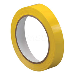 Packing Tape: 3/8″ Wide, 72 yd Long, Yellow, Natural Rubber & Solvent-Based Adhesive Unplasticized Polyvinyl Chloride, 2.4 mil Thick, 42 lb/in Tensile Strength