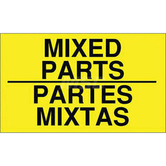 Inspection & Quality Label: ″Mixed Parts/Pates Mixtas″, Rectangle, 5″ Wide, 3″ High Paper