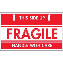 Care Instructions Label: ″Fragile, This Side Up″, Rectangle, 5″ Wide, 3″ High Paper