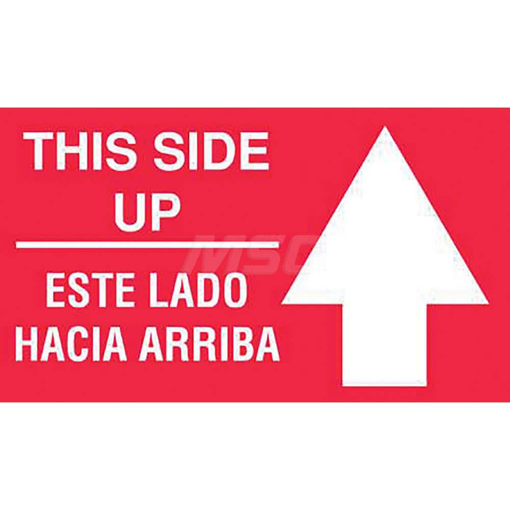 Care Instructions Label: ″This Side Up/Esta Lado Hacia Arriba″, Rectangle, 5″ Wide, 3″ High Paper