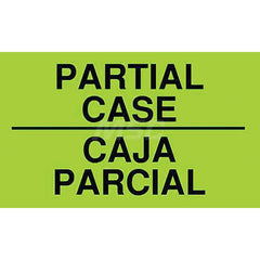 Shipping & DOT Label: ″Partial Case/Caja Parcial″, Rectangle, 5″ Wide, 3″ High Paper